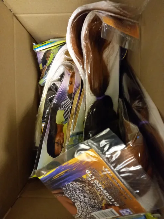 BOX OF APPROX. 20 SEALED OLIVIA HAIR PIECE IN ASSORTED COLOUR AND STYLE