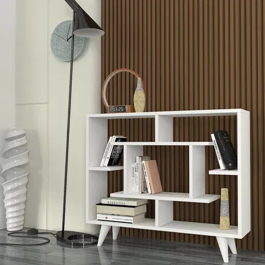 BOXED MARIS 75.6cm H X 90cm W GEOMETRIC BOOKCASE (1 BOX)