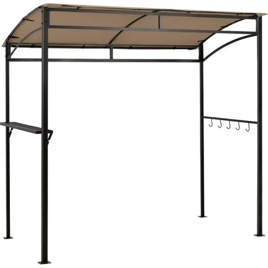 BOXED COSTWAY GRILL GAZEBO WITH SERVING SHELF AND STORAGE HOOKS - COFFEE