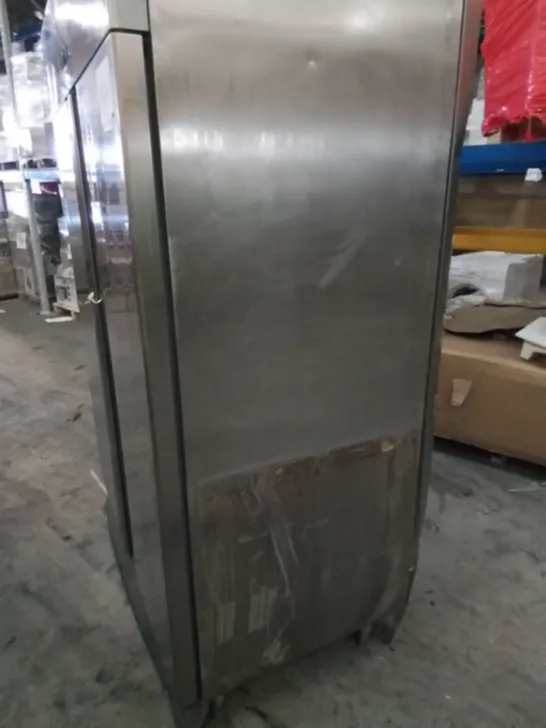 COMMERCIAL STAINLESS DOUBLE DOOR REFRIGERATED FOOD STORAGE UNIT 