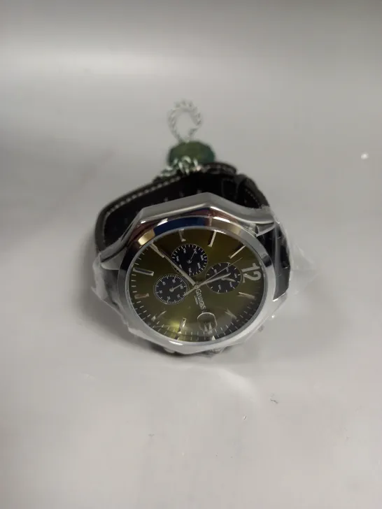 BOXED GAMAGES OPULENCE STEEL GREEN DIAL WATCH 