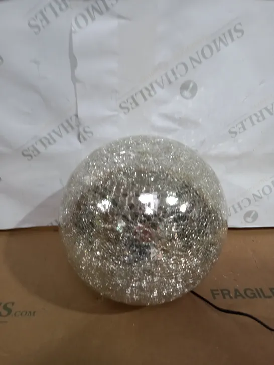 MR CHRISTMAS 8" GLASS CRACKLE SPHERE WITH ROTATING LIGHT 