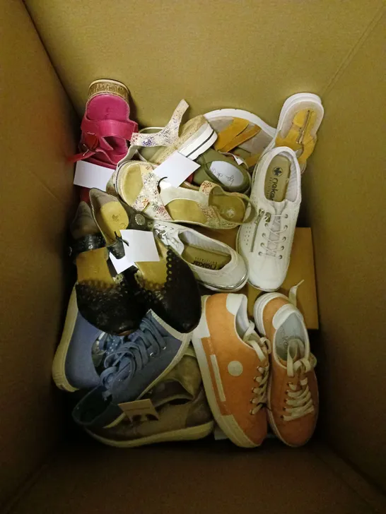 APPROXIMATELY 16 PAIRS OF LADIES SHOES TO INCLUDE RIEKER AND SKECHERS. VARIOUS SIZES AND STYLES