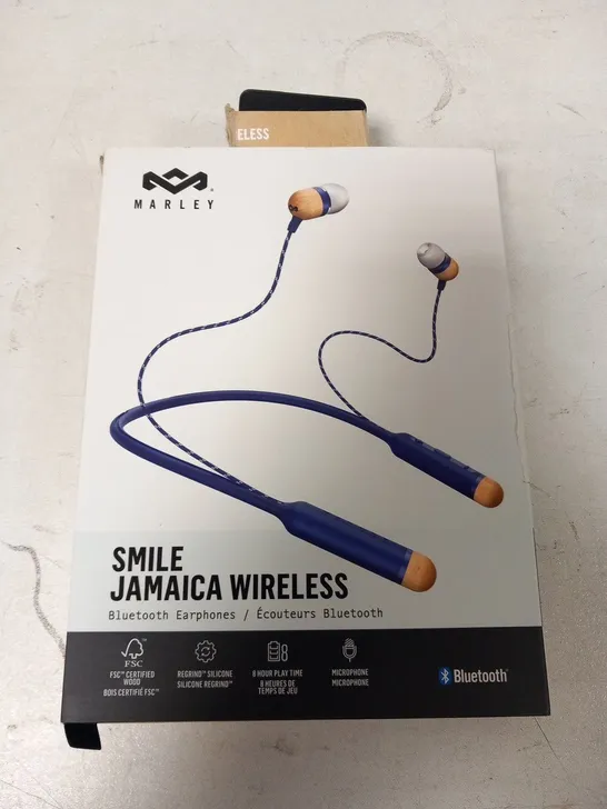 BOXED HOUSE OF MARLEY SMILE JAMAICA WIRELESS BLUETOOTH EARPHONES