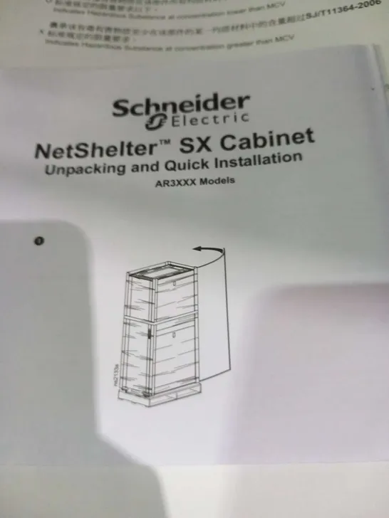 SCHNEIDER ELECTRIC NETSHELTER SX CABINET SX 42U 800MM X 1200MM DEEP ENCLOSURE WITH SIDES BLACK, SPLIT FRONT DOORS