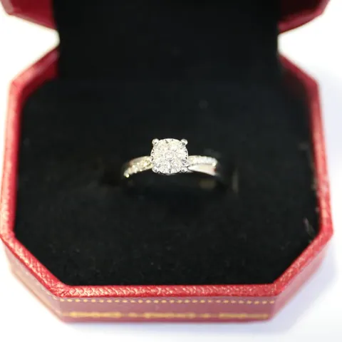 9CT WHITE GOLD DIAMOND SET RING