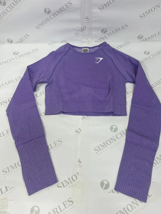 GYMSHARK LONG SLEEVED TRAINING TOP IN PURPLE SIZE SMALL