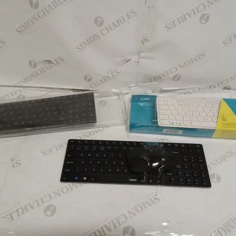 BOX OF APPROX 10 ITEMS INCLUDING RAPOO WIRELESS KEYBOARDS AND MOUSE