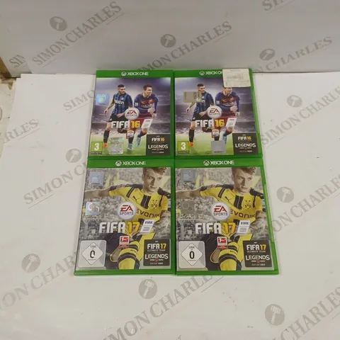 LOT OF 4 XBOX ONE GAMES - 2X FIFA 16 AND 2X FIFA 17 