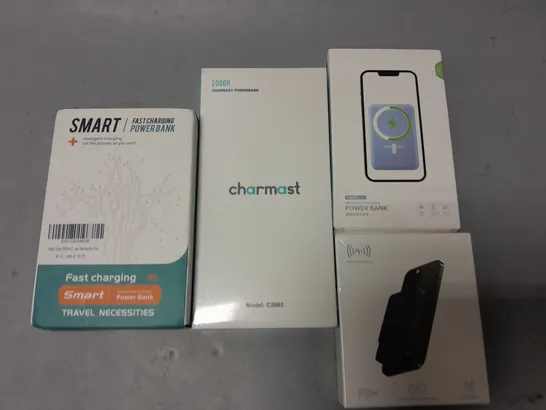 LOT OF 4 ASSORTED POWERBANKS TO INCLUDE CHARMAST 20000 MAH