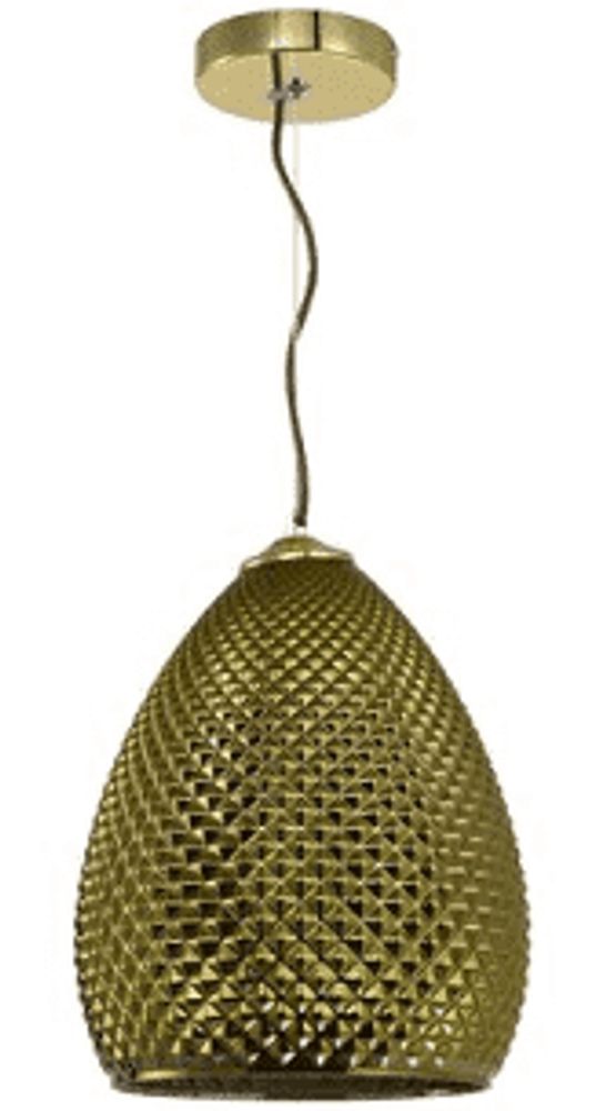 BOXED LESKO 1 LIGHT DOME PENDANT - GOLD FINISH 