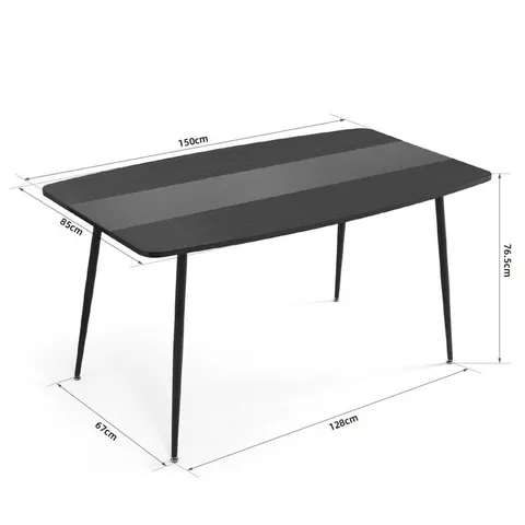 BOXED BARTHOLD 4 PERSON DINING TABLE - BLACK (2 BOXES)