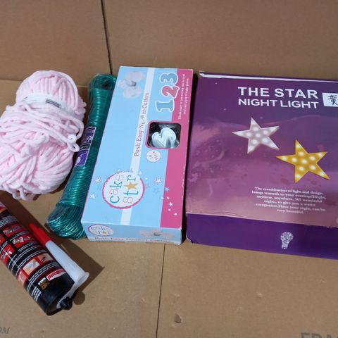 LOT OF APPROXIMATELY 10 ASSORTED HOUSEHOLD ITEMS TO INCLUDE NIGHT LIGHT, NO MORE NAILS, ROTARY LINE REPLACEMENT, ETC