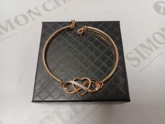 DESIGNER ROSE GOLD HEART INTERLINKING INFINITY BRACELET 