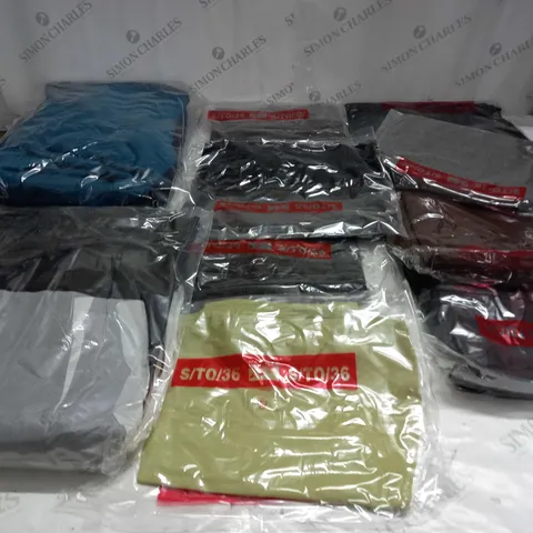 APPROXIMATELY 10 ASSORTED CLOTHING ITEMS IN VARIOUS SIZES AND COLOURS TO INCLUDE JUMPERS, SWEATERS, JACKETS, JEANS, ETC