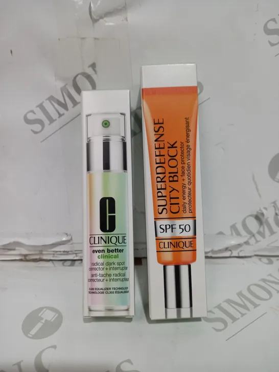 CLINIQUE CLINICAL RADICAL DARK SPOT CORRECTOR & CLINIQUE CITY BLOCK BROAD SPECTRUM SPF 50