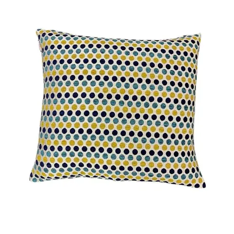 A PAIR OF AGEROS POLKA DOT SQUARE SCATTER CUSHIONS. 