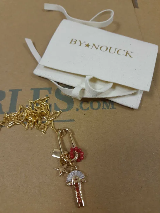 BY NOUCK GOLD EFFECT PENDANT NECKLACE 