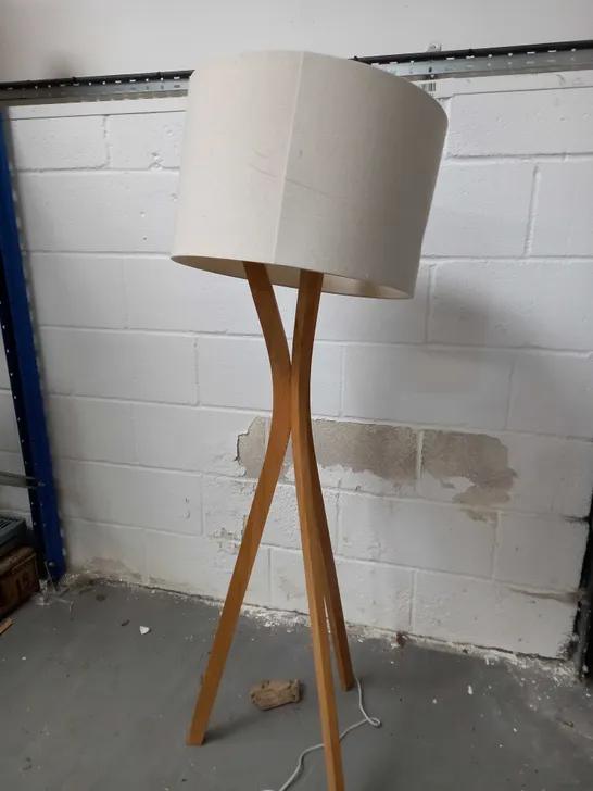 JOHN LEWIS HOURGLASS  FLOOR LAMP IN OAK - COLLECTION ONLY