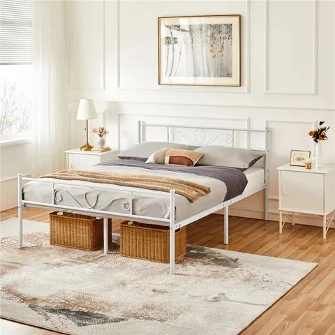 BOXED MCCRAY BEDFRAME IN WHITE // SIZE: 90 X 190CM SINGLE (1 BOX ONLY, INCOMPLETE)