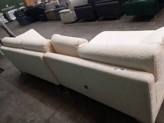 DESIGNER GIMS DIVANI AND POLTRONE ITALIAN MADE CREAM FABRIC LARGE CHAISE SOFA WITH CHROME FEET