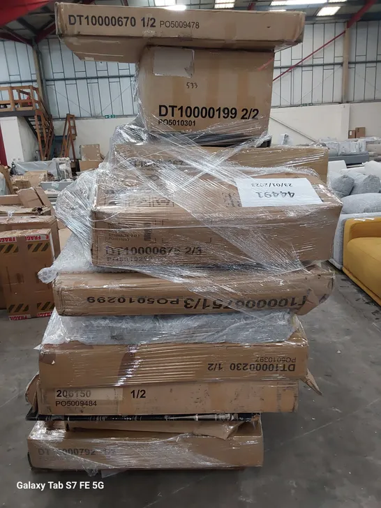 PALLET OF ASSORTED BOXED FURNITURE PARTS 