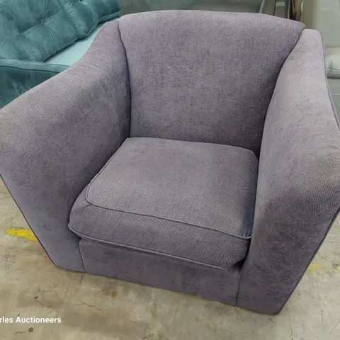 DESIGNER EASY CHAIR LILAC FABRIC