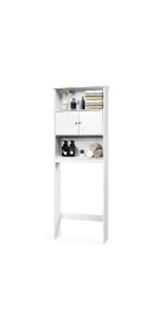 BOXED COSTWAY 2 DOOR 2 SHELF WHITE BATHROOM STORAGE UNIT