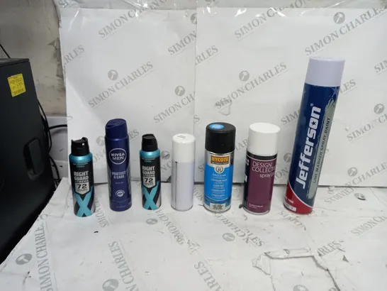 APPROXIMATELY 15 ASSORTED AEROSOLS TO INCLUDE LYNX BLACK SET, NIVEA COOL KICK, AND TED BAKER SPRAY SET ETC. 