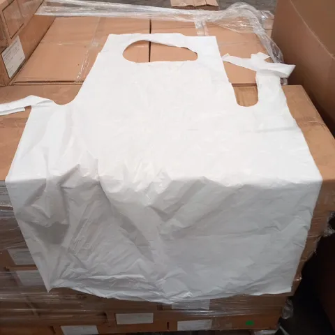 PALLET OF APPROXIMATELY 40 DISPOSABLE APRON POLYTHENE WHITE(1000 PER BOX)