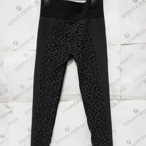 BIBA FITNESS LEGGINGS BLACK LEOPARD SIZE 10