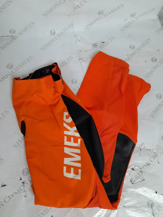 EMEKS MOTOCROSS RACEWEAR FUSHION PANTS IN ORANGE SIZE 32W