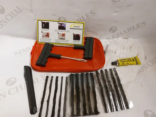 CAR TYRE PUNCTURE REPAIR KIT WITH CASE AND GLOVES