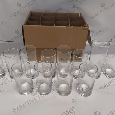 BOX OF 12X ASSORTED DRINKS GLASSES