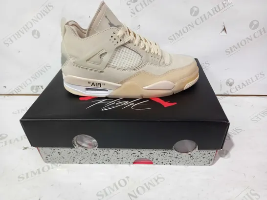 BOXED PAIR OF NIKE AIR TRAINERS IN BEIGE UK SIZE 8.5