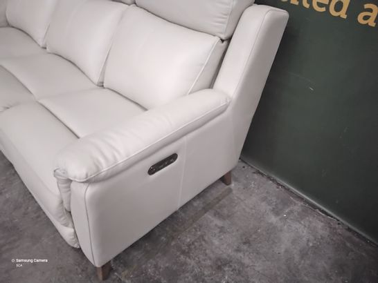 DESIGNER SIENNA POWER RECLINING THREE SEATER SOFA WITH POWER HEADRESTS BONE CHINA LEATHER 