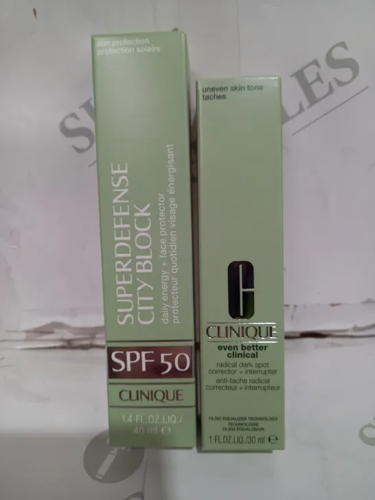 CLINIQUE CLINICAL RADICAL DARK SPOT CORRECTOR & CLINIQUE CITY BLOCK BROAD SPECTRUM SPF 50