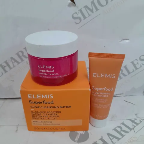 SET OF 3 ELEMIS SUPERFOODS TO INCLUDE - CLEANSING BUTTER - MOISTURISER - MIDNIGHT FACIAL 