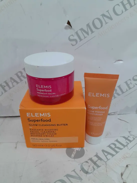 SET OF 3 ELEMIS SUPERFOODS TO INCLUDE - CLEANSING BUTTER - MOISTURISER - MIDNIGHT FACIAL 