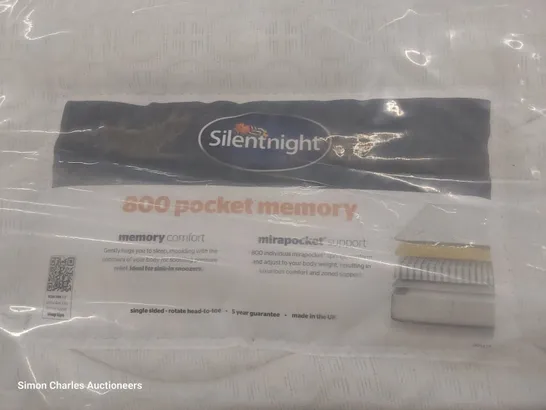 QUALITY BAGGED 4' SMALL DOUBLE SILENTNIGHT 800 POCKET MEMORY MATTRESS 