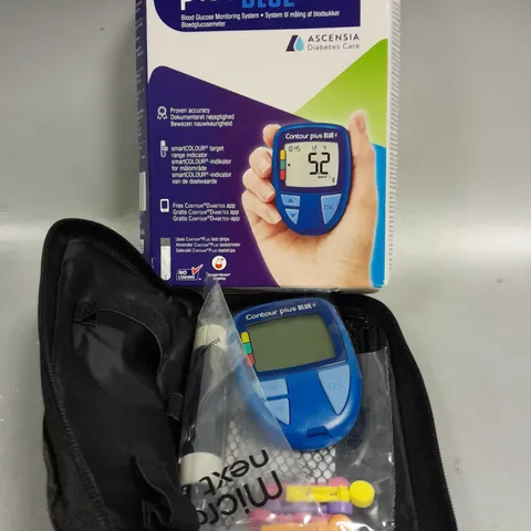 BOXED CONTOUR PLUS BLUE BLOOD GLUCOSE MONITORING SYSTEM 