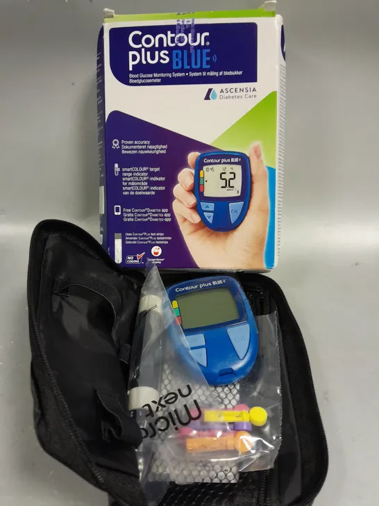 BOXED CONTOUR PLUS BLUE BLOOD GLUCOSE MONITORING SYSTEM 