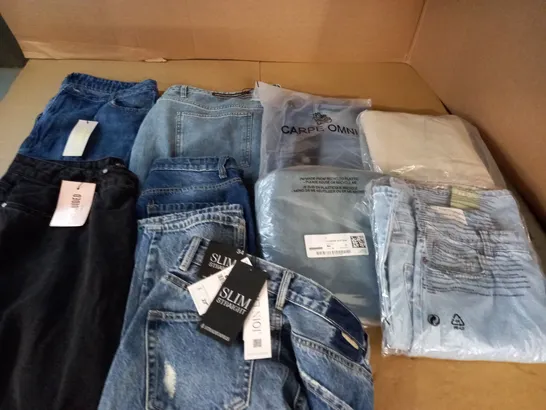 LOT OF 9 ASSORTED PAIRS OF JEANS IN VARIOUS SIZES