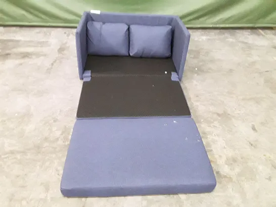 QUALITY DESIGNER MADE TO ORDER SOFA BED - BLUE FABRIC