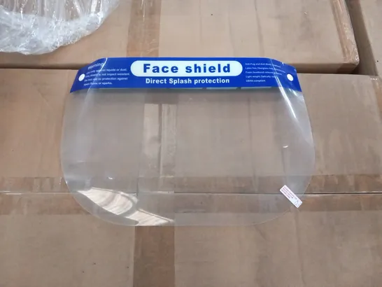 PALLET OF FIVE BOXES OF APPROXIMATELY 200(TOTAL 1000) UNISURGE FACE SHIELDS 33 X 22CM WITH HEADBANDS