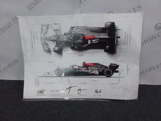 SIGNED MERCEDES F1 LIVERY SCHEMATIC 