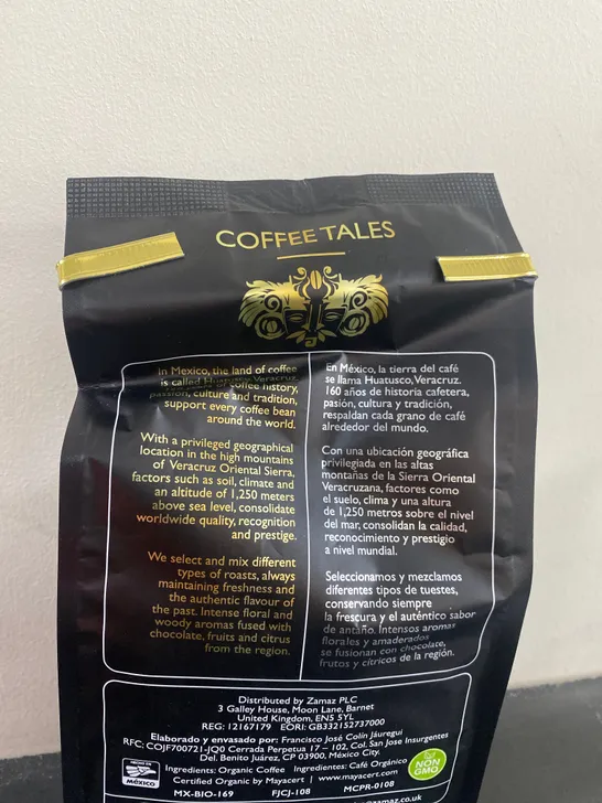 BOX OF 16 PACKS OF BRAND NEW COFFEE TALES ESPRESSO DARK BLEND GROUND COFFEE (Each pack net weight 16oz)