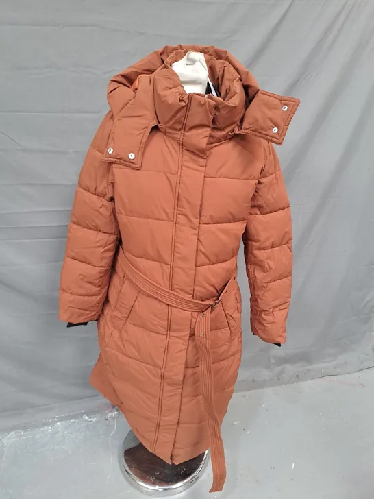 NVLT PADDED PUFFER COAT IN COGNAC - MEDIUM