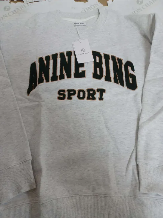 ANINE BING SPORT LIGHT GREY SWEATSHIRT - MEDIUM