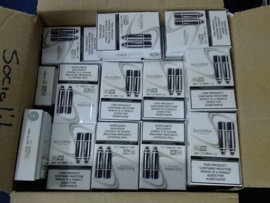 LOT OF APPROXIMATELY 60 SOCIALITES PRO 1.5 OHM COIL 2-PACKS (SEALED)